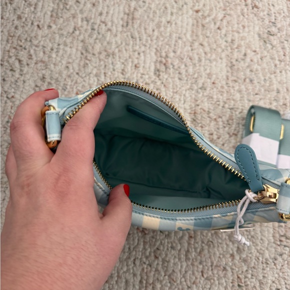 Stoney Clover Lane Disney Blue Gingham Curved Crossbody Bag - Picture 3 of 4
